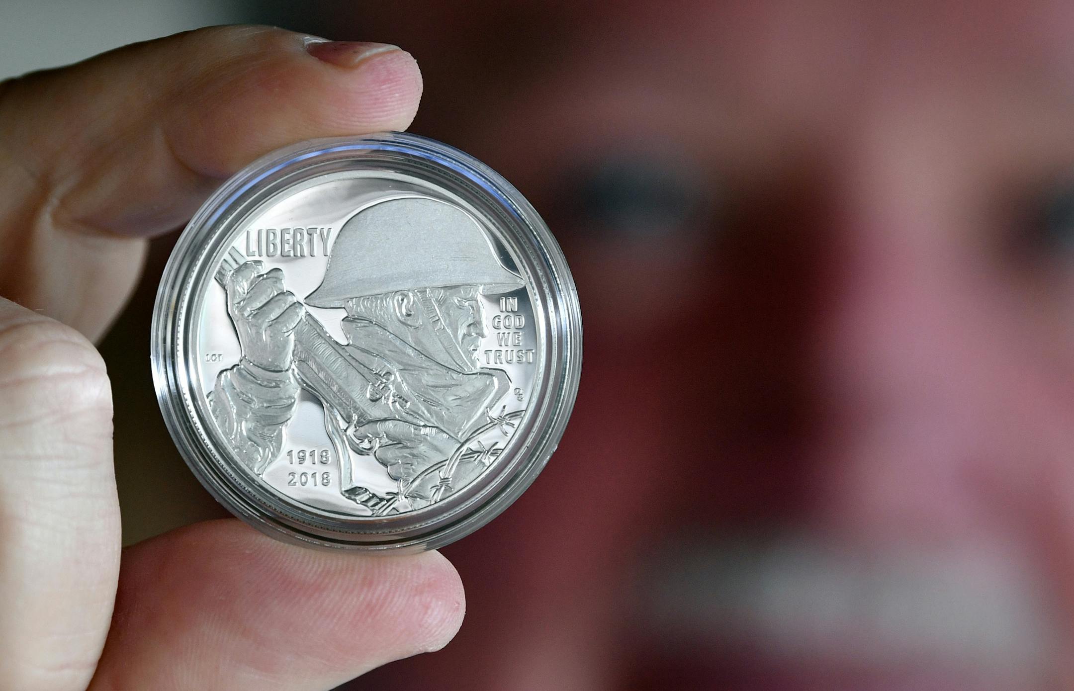 In this Feb. 21, 2018 photo, retired Col. Gerald York Gerald York reflects on his life and that of his grandfather, Alvin York, a renowned hero of World War I, in Pall Mall, Tenn. He was able to strike the first coin honoring his grandfather during a ceremony in Philadelphia recently. His granddad earned the Medal of Honor for heroism in October 1918 near Chatel-Chehery, France. (Larry McCormack/The Tennessean via AP)