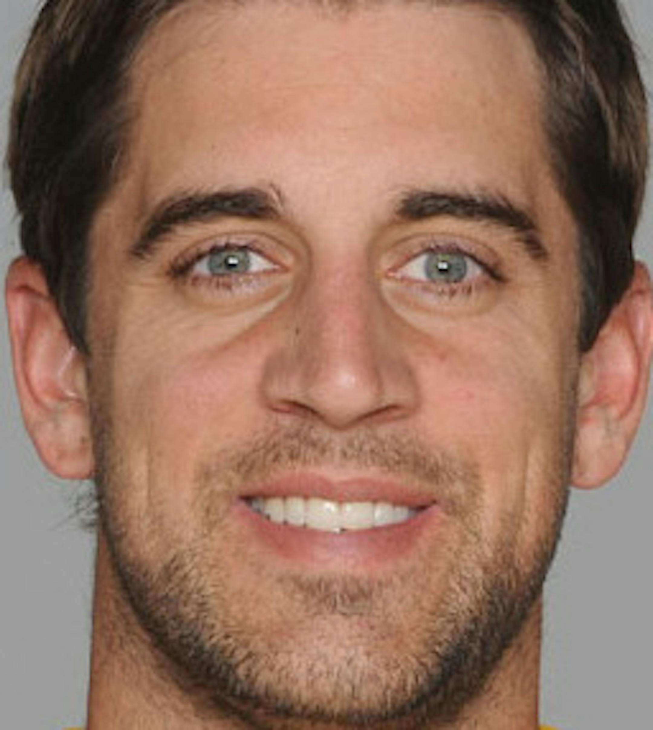 GREEN BAY, WI - CIRCA 2011: In this handout image provided by the NFL, Aaron Rodgers of the Green Bay Packers poses for his NFL headshot circa 2011 in Green Bay, Wisconsin. (Photo by NFL via Getty Images) ORG XMIT: 124120161