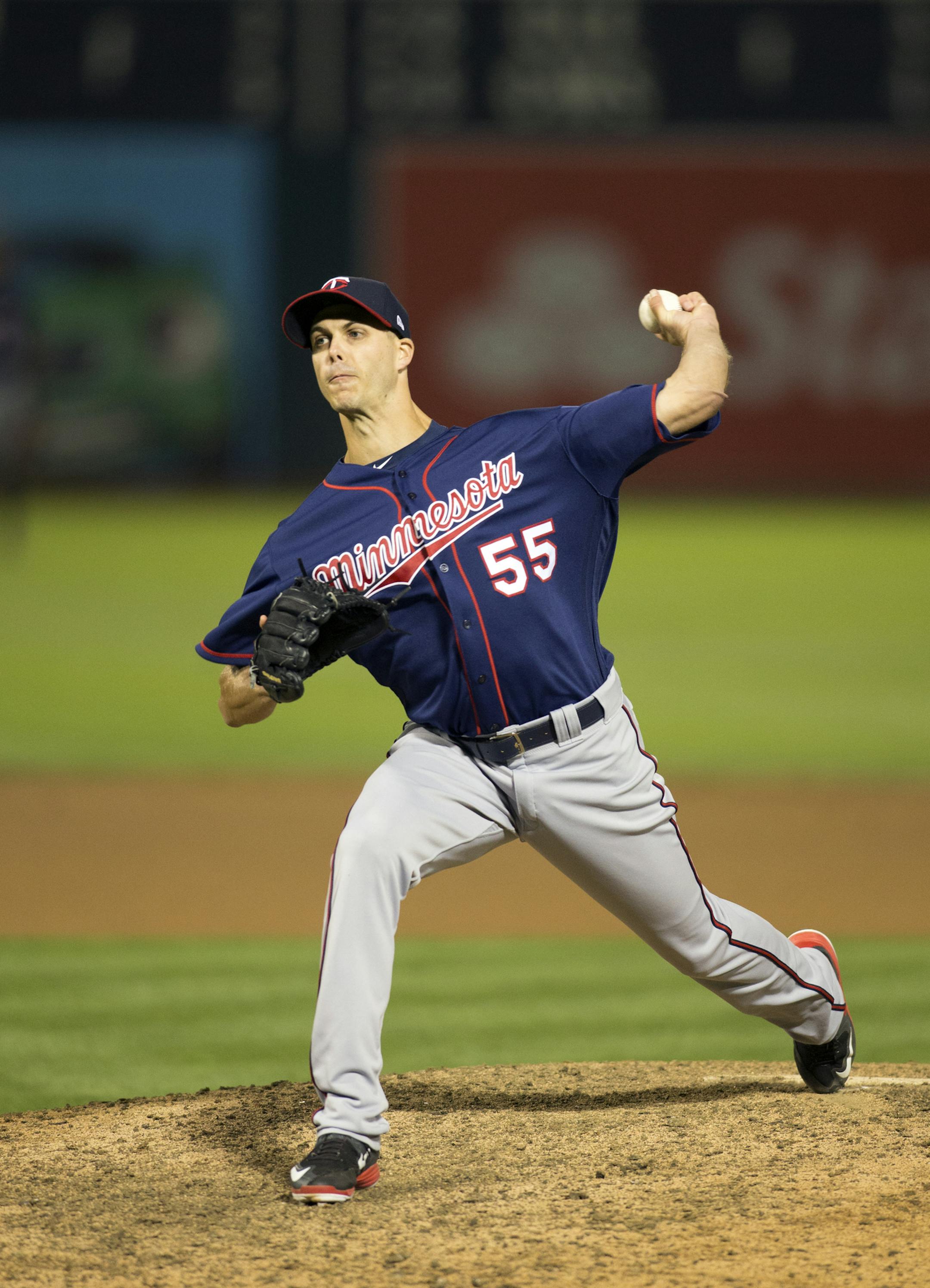Minnesota Twins relief pitcher Taylor Rogers delivers against the Oakland Athletics during the eighth inning of a baseball game Saturday, July 29, 2017, in Oakland, Calif. Rogers took the loss as the A's won 5-4. (AP Photo/D. Ross Cameron)