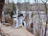 St. Louis River flooding at the Fond du Lac neighborhood campground in western Duluth on Tuesday, April 18.
