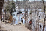 St. Louis River flooding at the Fond du Lac neighborhood campground in western Duluth on Tuesday, April 18.
