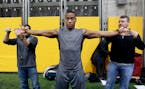 University of Minnesota's Cedric Thompson's arm span was measured during Pro Day at the Nagurski building on campus, Monday, March 2, 2015. Profession