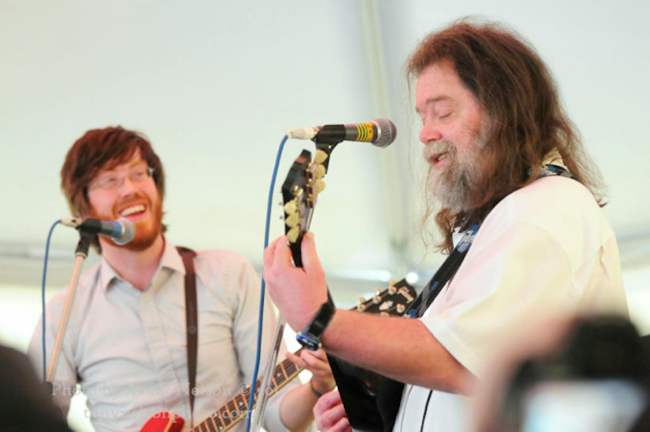 Roky Erikson, right, performed with Will Sheff and Okkervil River during the 2010 South by Southwest Music Conference in Austin, Texas. / Photo by Tony Nelson