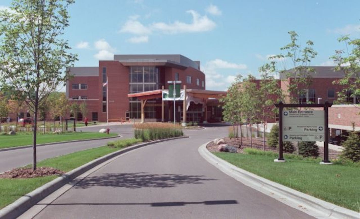 An exterior view of the main entrance to the 70-room hospital, the first new one in recent years.