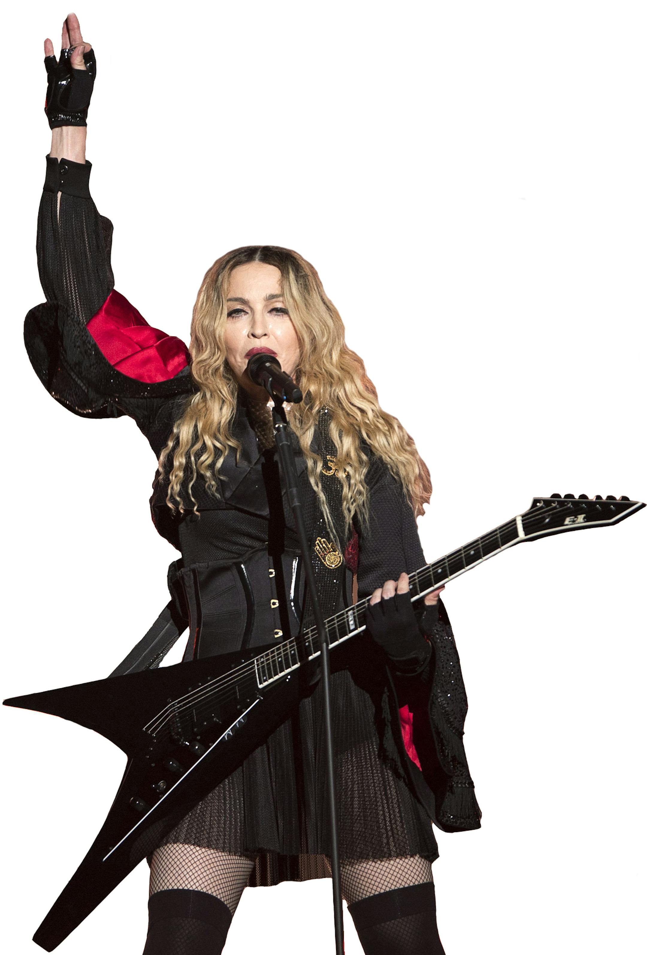 Madonna performs during the premiere of her Rebel Heart tour Wednesday, Sept. 9, 2015 in Montreal. (Ryan Remiorz/The Canadian Press via AP) ORG XMIT: MIN2015093010421623