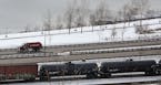 Canadian Pacific has seen a dramatic increase in crude oil shipments in tank cars. This crude-only &#x201c;unit train&#x201d; passed through St. Paul 