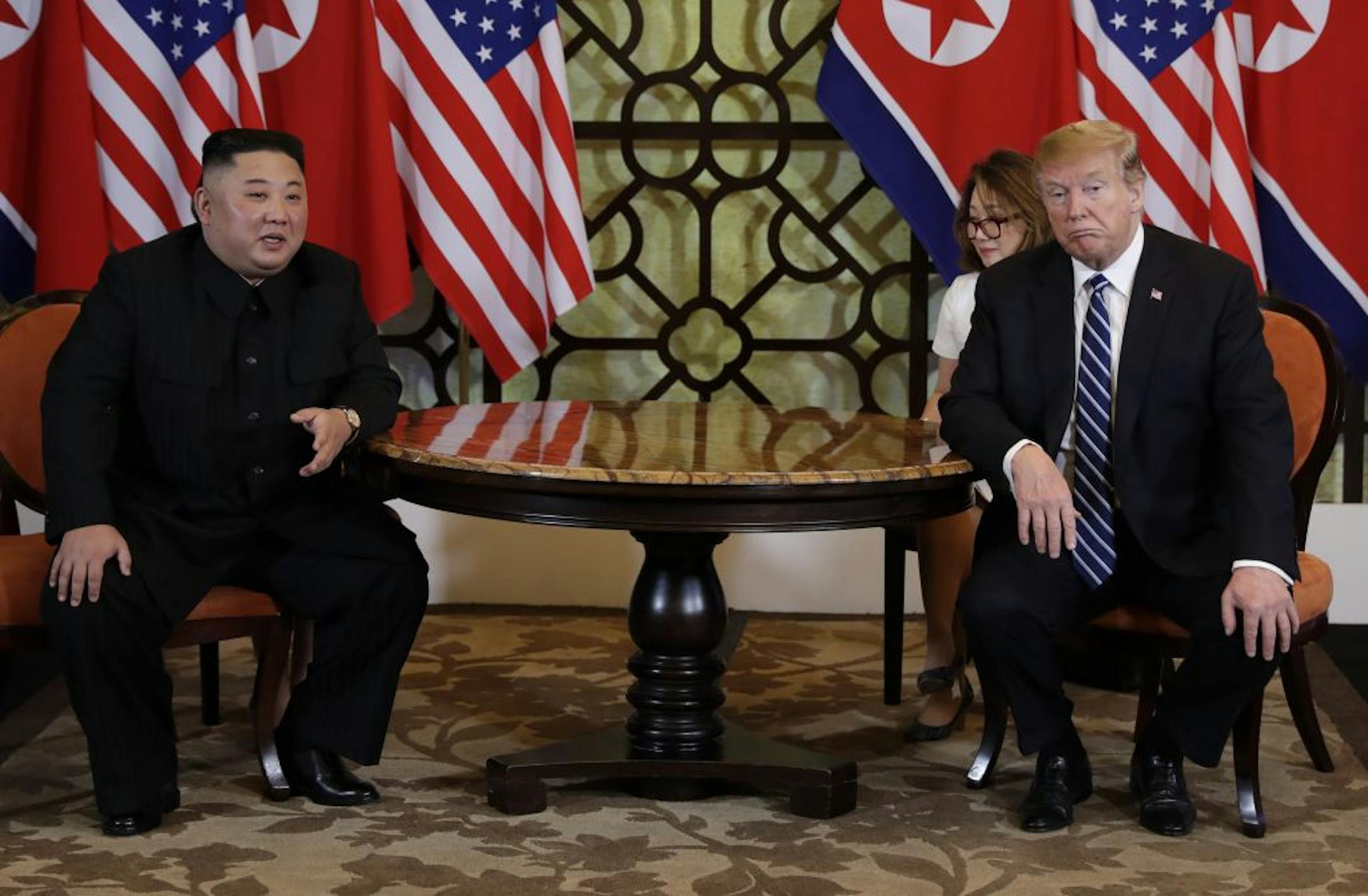 President Donald Trump meets North Korean leader Kim Jong Un, Thursday, Feb. 28, 2019, in Hanoi.