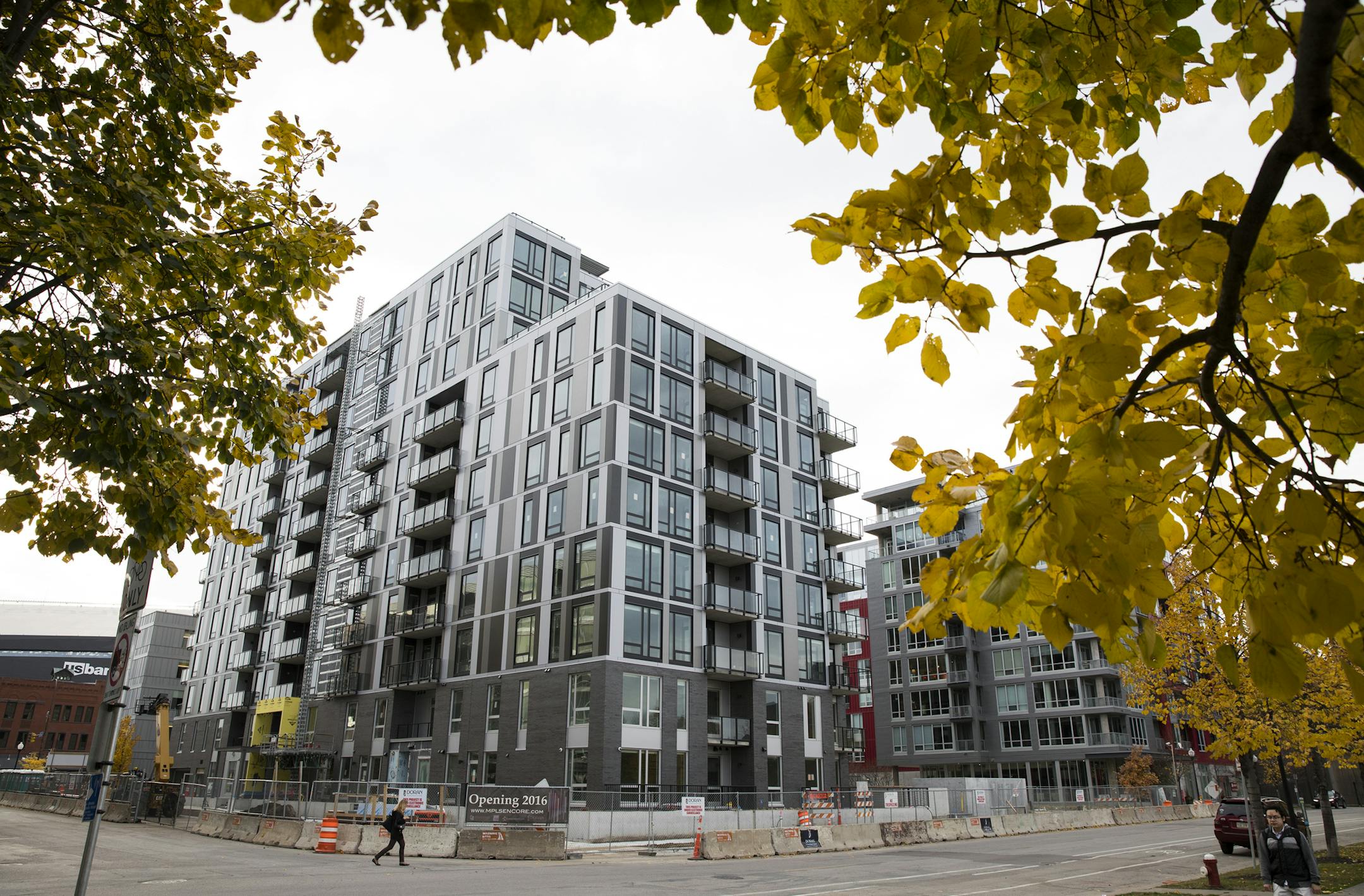 The Encore apartments, under construction in the Minneapolis Mill District, will add to the rental market in the Twin Cities, which is red-hot right now.
