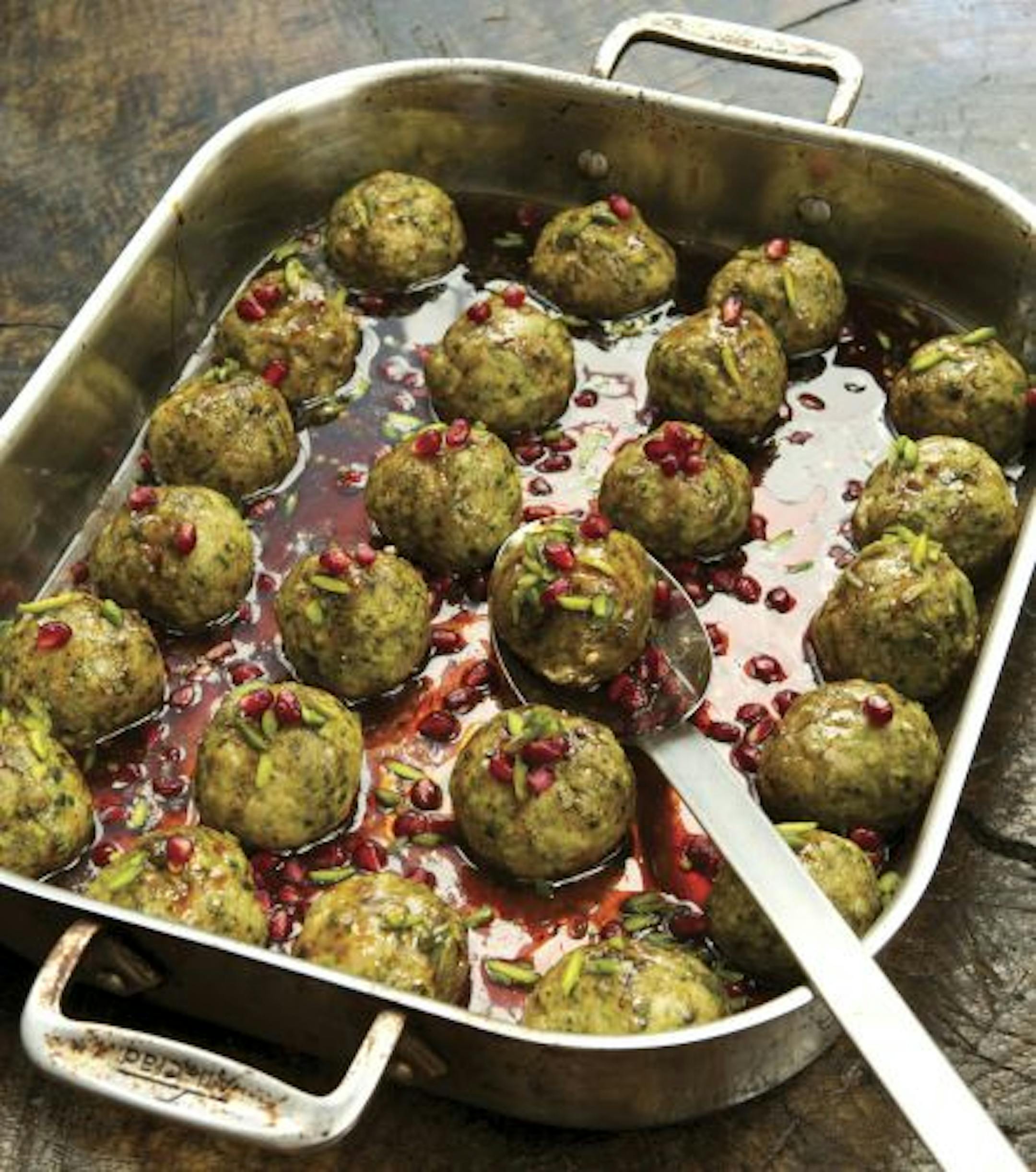 Pistachio and Pomegranate Meatballs from "Food of Life: Ancient Persian and Modern Iranian Cooking and Ceremonies," by Najmieh Batmanglij, courtesy of Mage Publishers