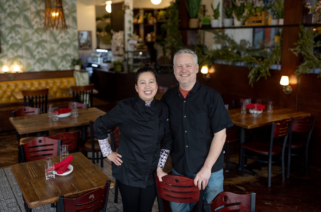 Kalsada owners John Occhiato and Leah Raymundo in their St. Paul restaurant.