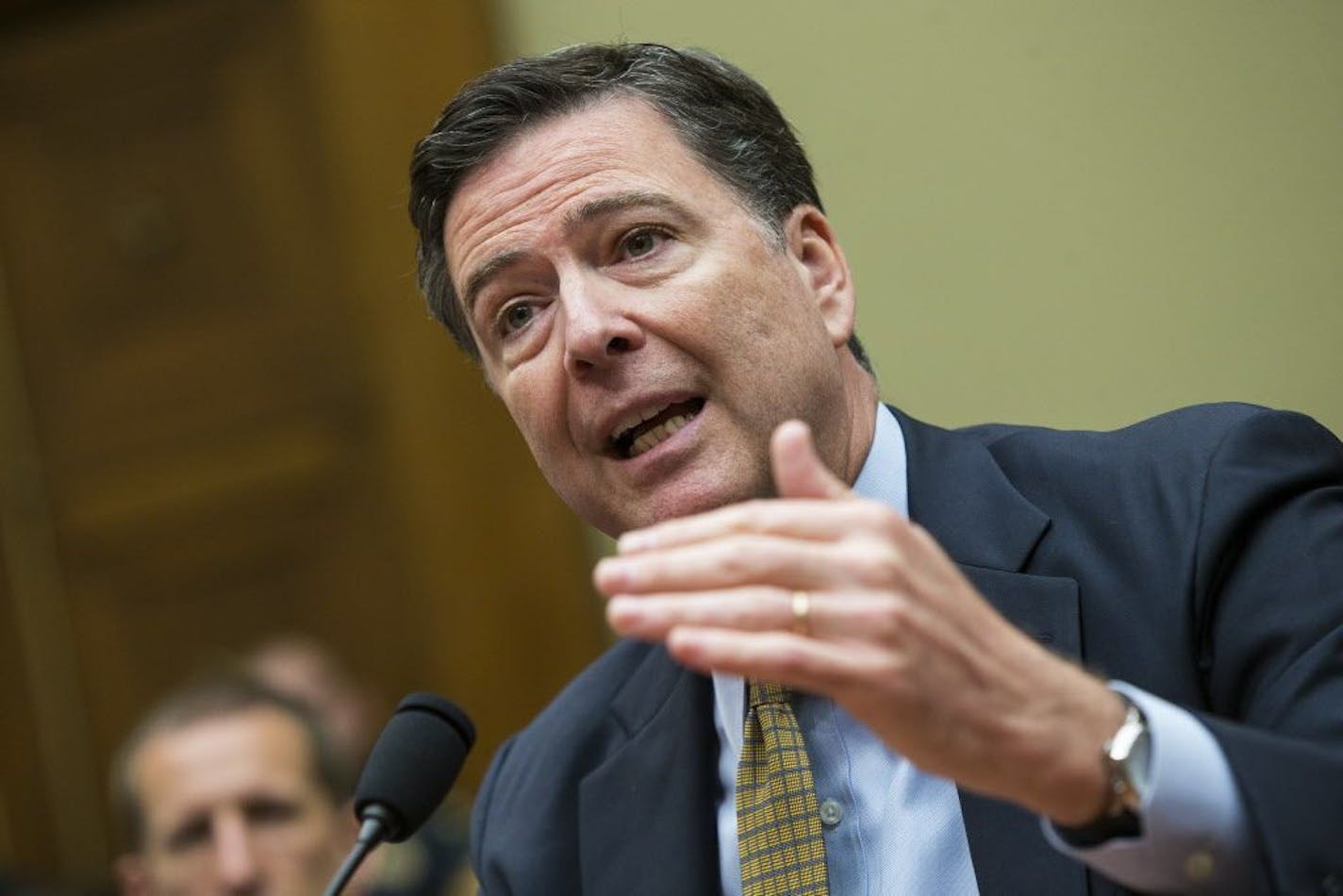 FBI Director James Comey testifies before the House Oversight and Government Reform Committee, on Capitol Hill in Washington, July 7, 2016. Comey faced questions about why he advised against charging Hillary Clinton in her mishandling of classified information.