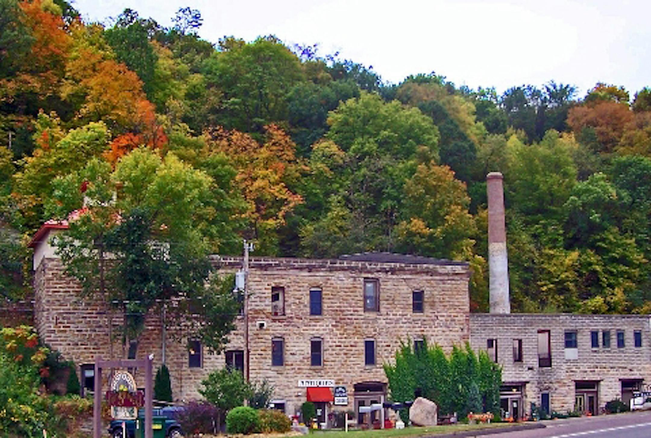 The exterior of a brewery complex that's on the market in Jordan. It comes with a cave.