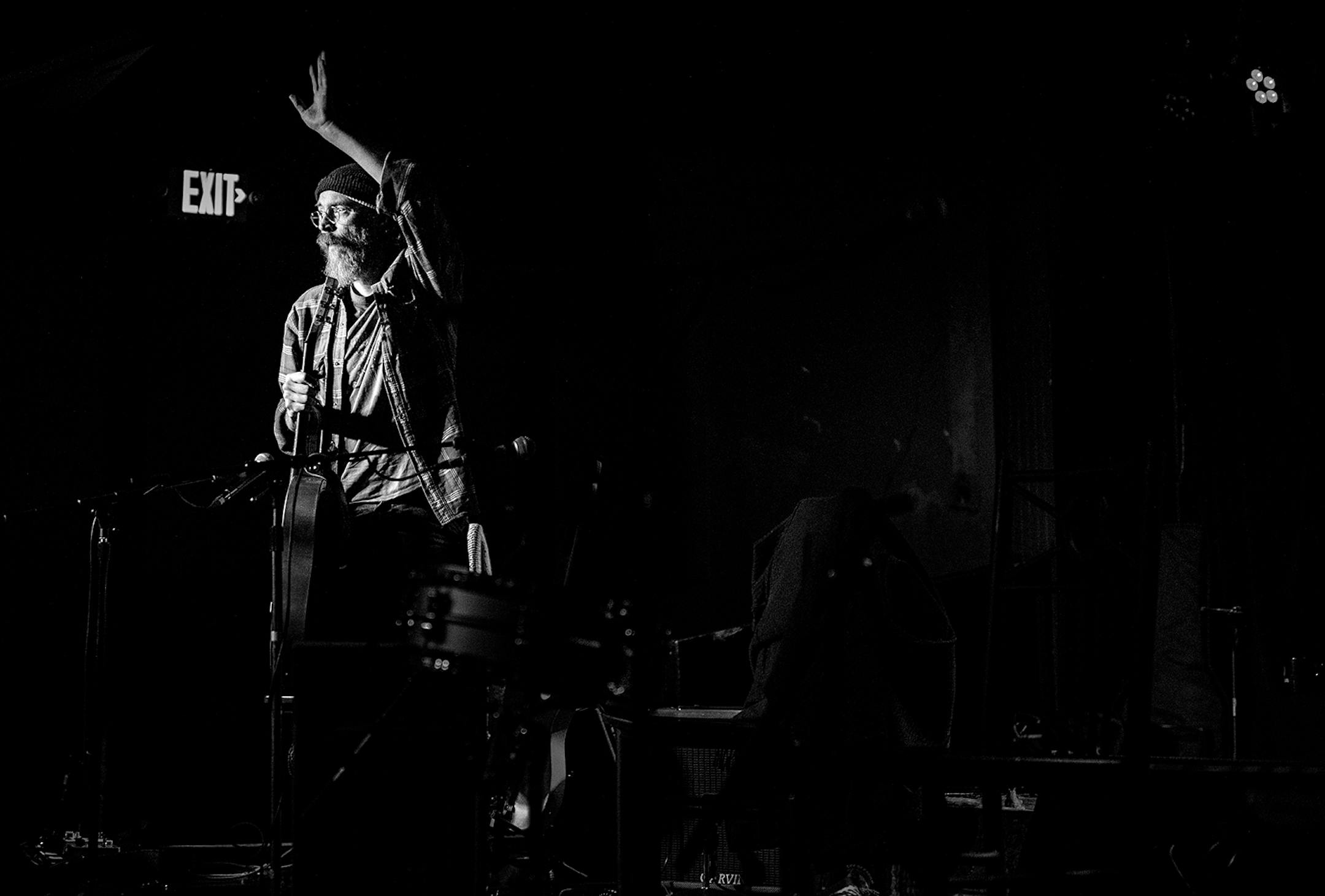 Charlie Parr waved to the crowed after a performance at the Turf Club.