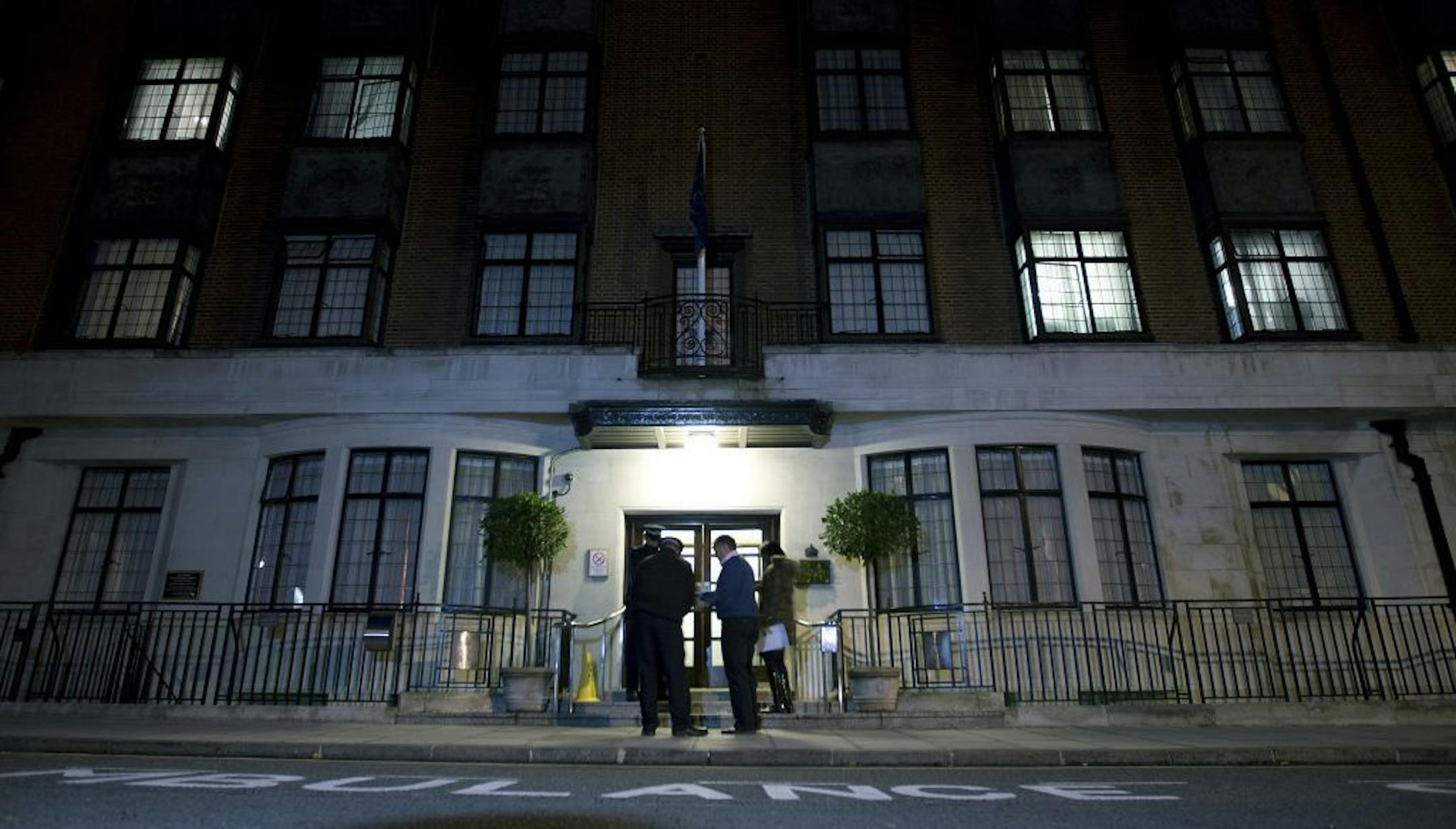Policeman stand guard outside the King Edward VII hospital where the Duchess of Cambridge has been admitted with a severe form of morning sickness, in London, Monday, Dec. 3, 2012. Prince William and his wife Kate are expecting their first child. St. James's Palace announced the pregnancy Monday, saying that the Duchess of Cambridge � formerly known as Kate Middleton � has a severe form of morning sickness and is currently in a London hospital. William is at his wife's side. The palace said sinc