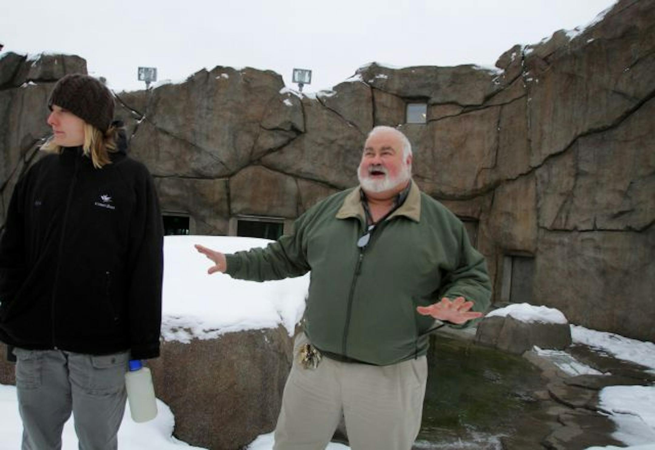 Zookeeper Sara Courteau, and curator John Dee toured the exhibit last week. The exhibit, which has won praise from polar bear preservationists, will be able to accept rescued cubs and breeding pairs.