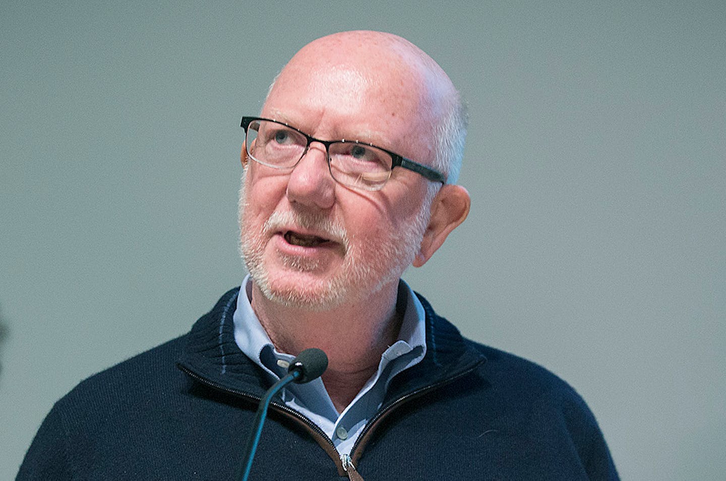 St. Olaf College President David R. Anderson returned to speak with students that were demanding action and dialogue after numerous acts of incidents of racial hate happened on campus, Monday, May 1, 2017 in Northfield, MN. ] ELIZABETH FLORES • liz.flores@startribune.com