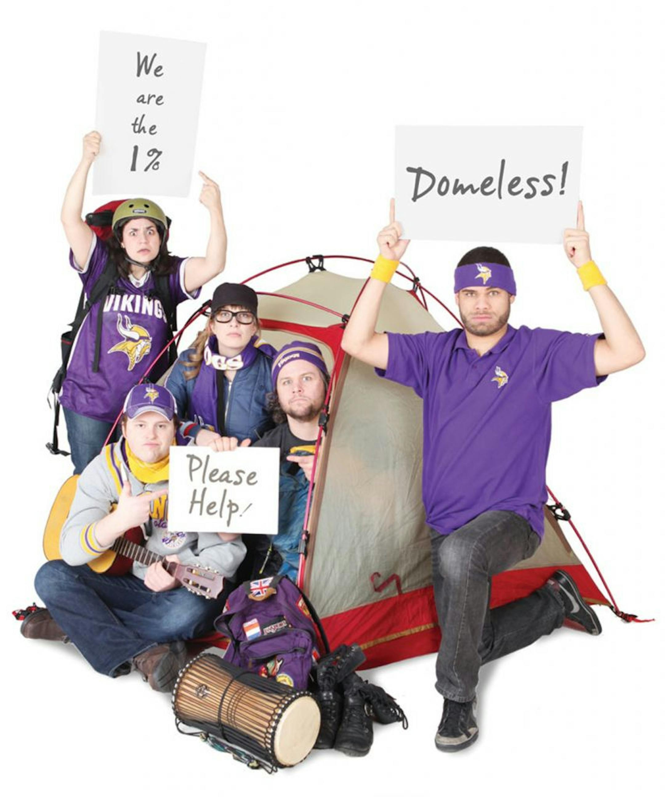 Taj Ruler, Bobby Gardner, Ellie Hino, Josh Eakright and Andy Hilbrands in "Occupy Arden Hills, or Brother Can You Spare a Dome?"