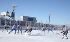 Minnetonka and Andover battled during subzero temperatures during the 2019 Hockey Day Minnesota in Bemidji.