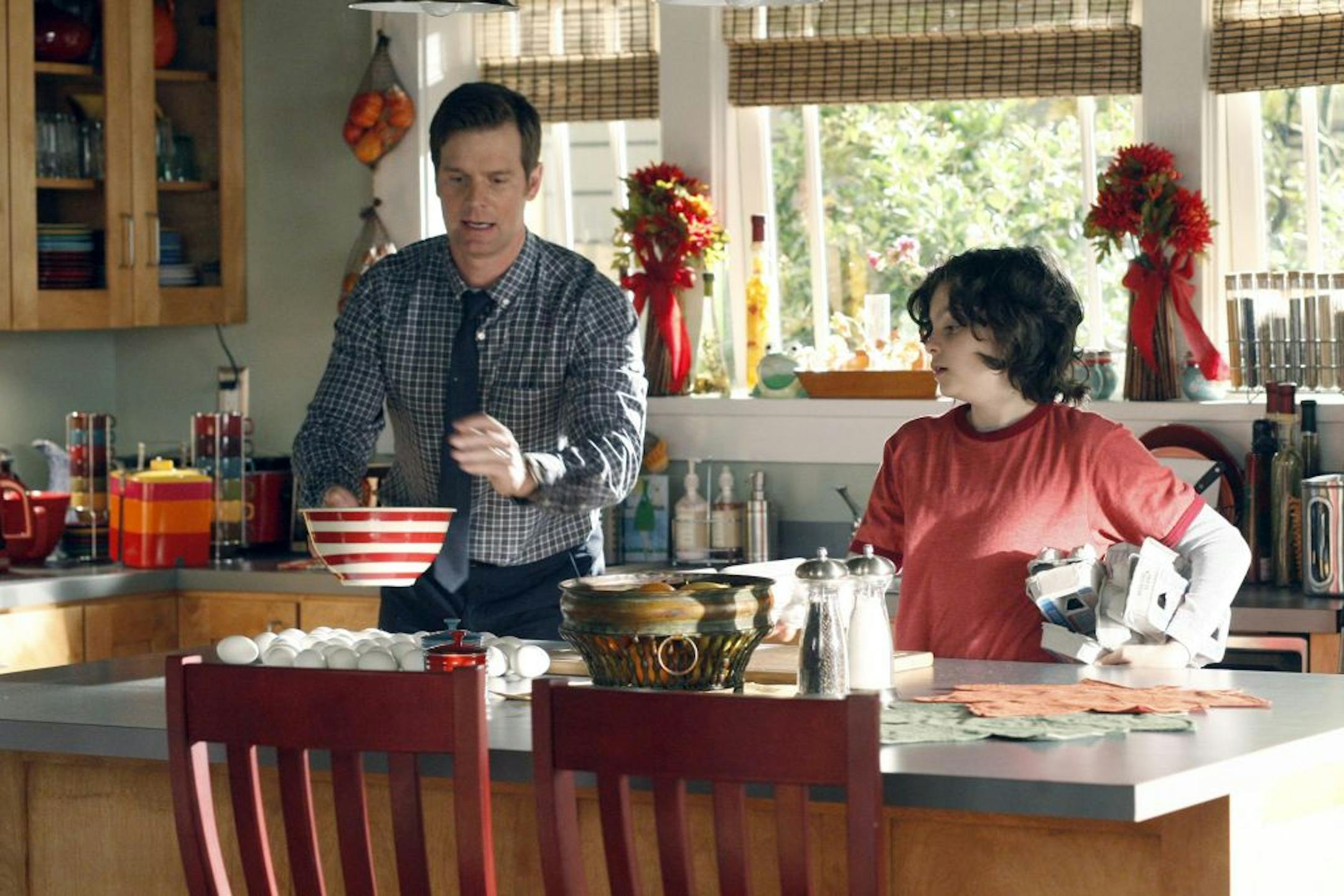 Peter Krause and Max Burkholder in "Parenthood"