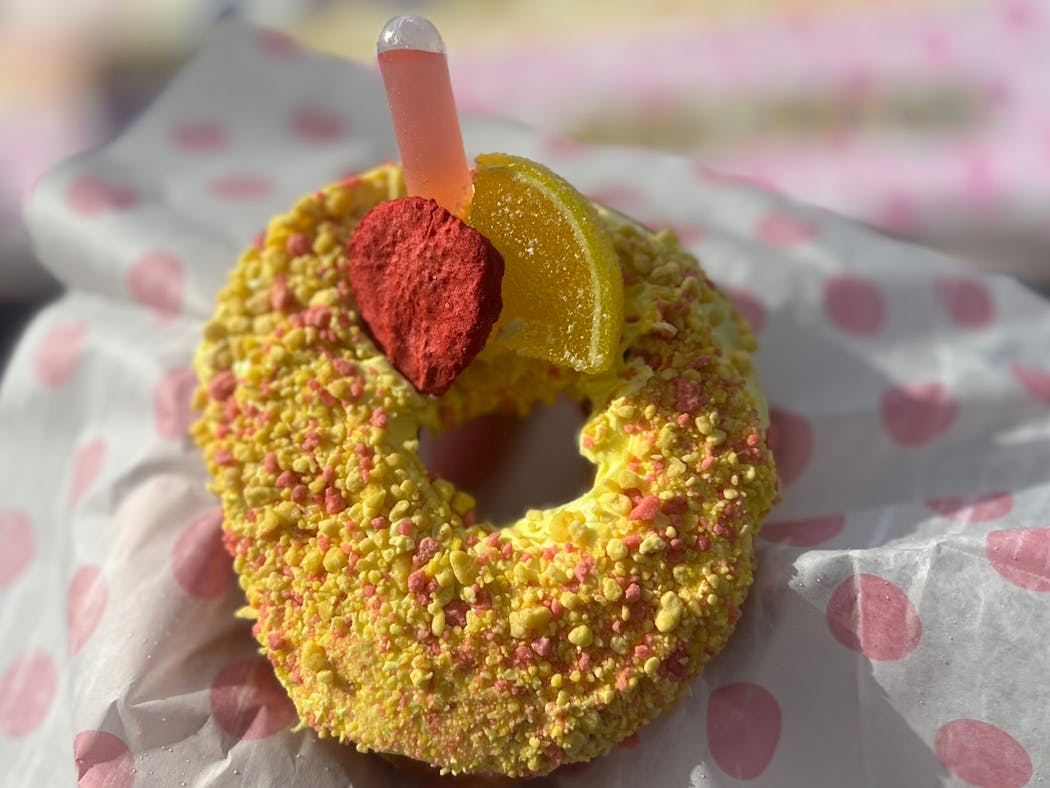 Strawberry lemonade donut from Fluffy's Hand Cut Donuts.