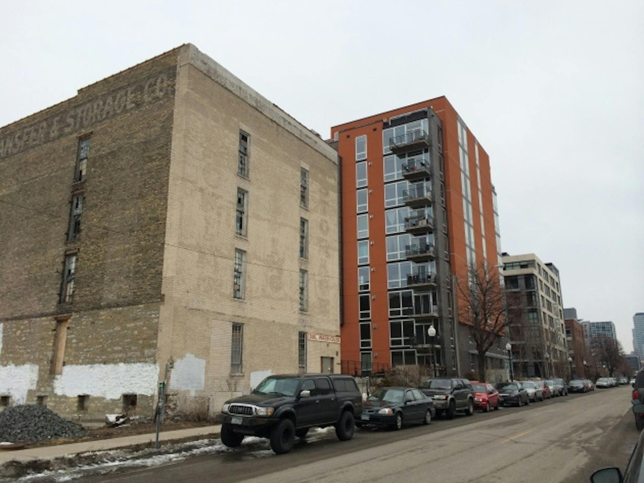 The Cameron Transfer and Storage Company Building, most recently the Dial Building (at left), is next to the 710, 720 and 730 Lofts buildings.