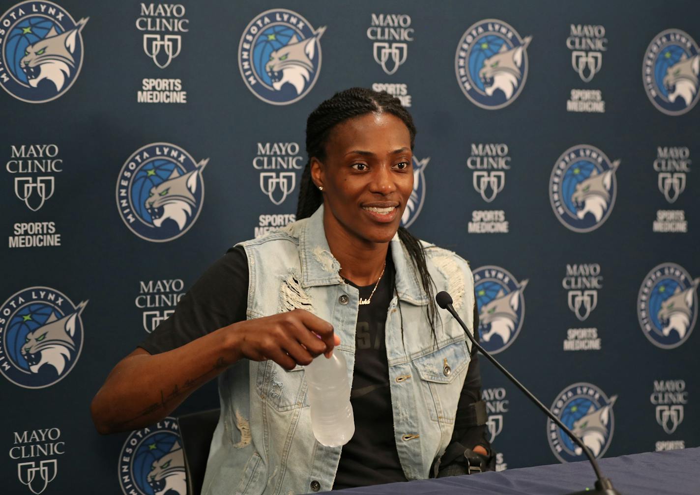 Sylvia Fowles played nearly half the season with a sprained left UCL that eventually ruptured. The Minnesota Lynx held a final press conference of the season at Mayo Clinic Square in Minneapolis on Friday, August 24, 2018. ] Shari L. Gross &#xef; shari.gross@startribune.com The Minnesota Lynx held their final press conference of the season at Mayo Clinic Square in Minneapolis on Friday, August 24, 2018.