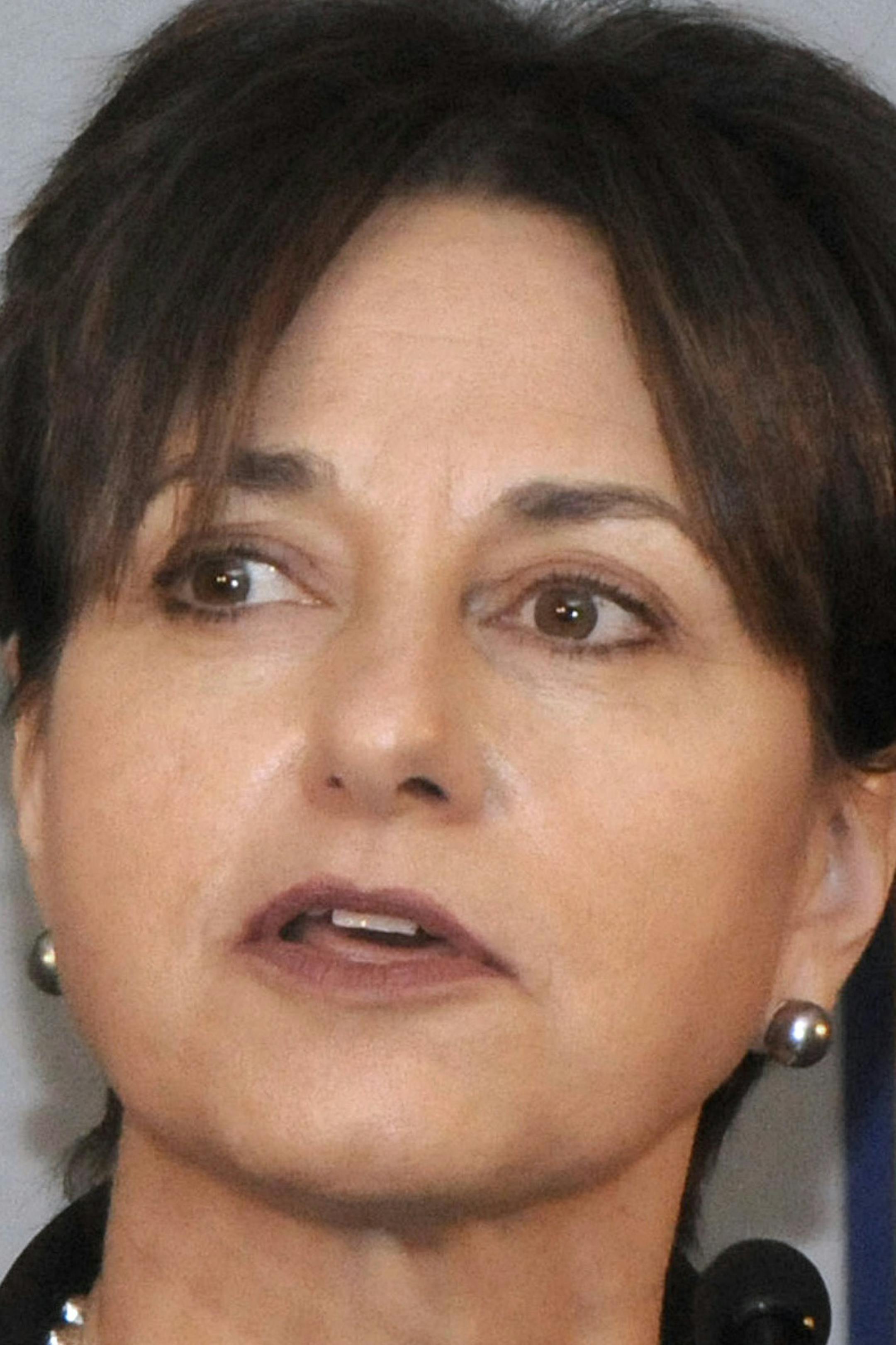 FILE - In this Jan. 19, 2011 file photo Archer Daniels Midland Company CEO Patricia Woertz speaks at a news conference in Urbana, Ill. In a news release Monday, Sept. 23, 2013, the agribusiness giant said that after 44 years in Decatur, Ill., it is looking for a new location for its headquarters. Woertz said that ADM needs what she called a global center with better access to customers and other employees around the world. (AP Photo/The News-Gazette, Vanda Bidwell, File)