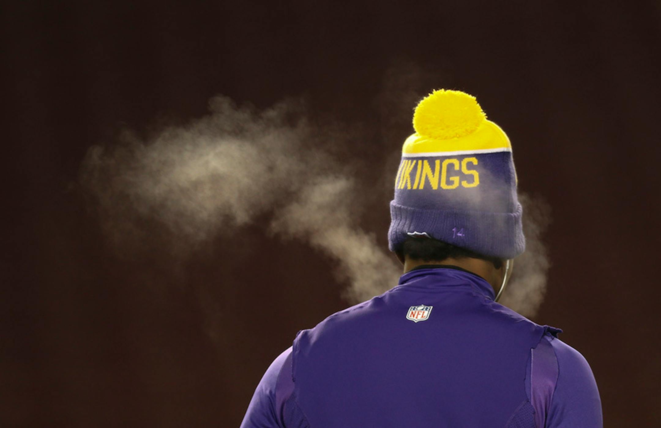 Vikings wide receiver Stefon Diggs warmed up on the field before the game Sunday night. ] JEFF WHEELER ï jeff.wheeler@startribune.com The Minnesota Vikings faced the New York Giants in an NFL football game Sunday night, December 27, 2015 at TCF Bank Stadium in Minneapolis.