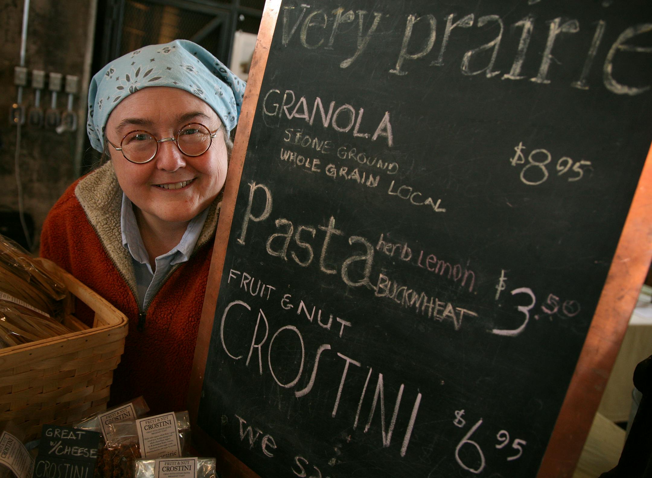 Susan Dietrich, who has a stand at the Mill City Farmers Market called Very Prairie, sells flatbread crackers, crostinis and aged and fresh goat cheeses.