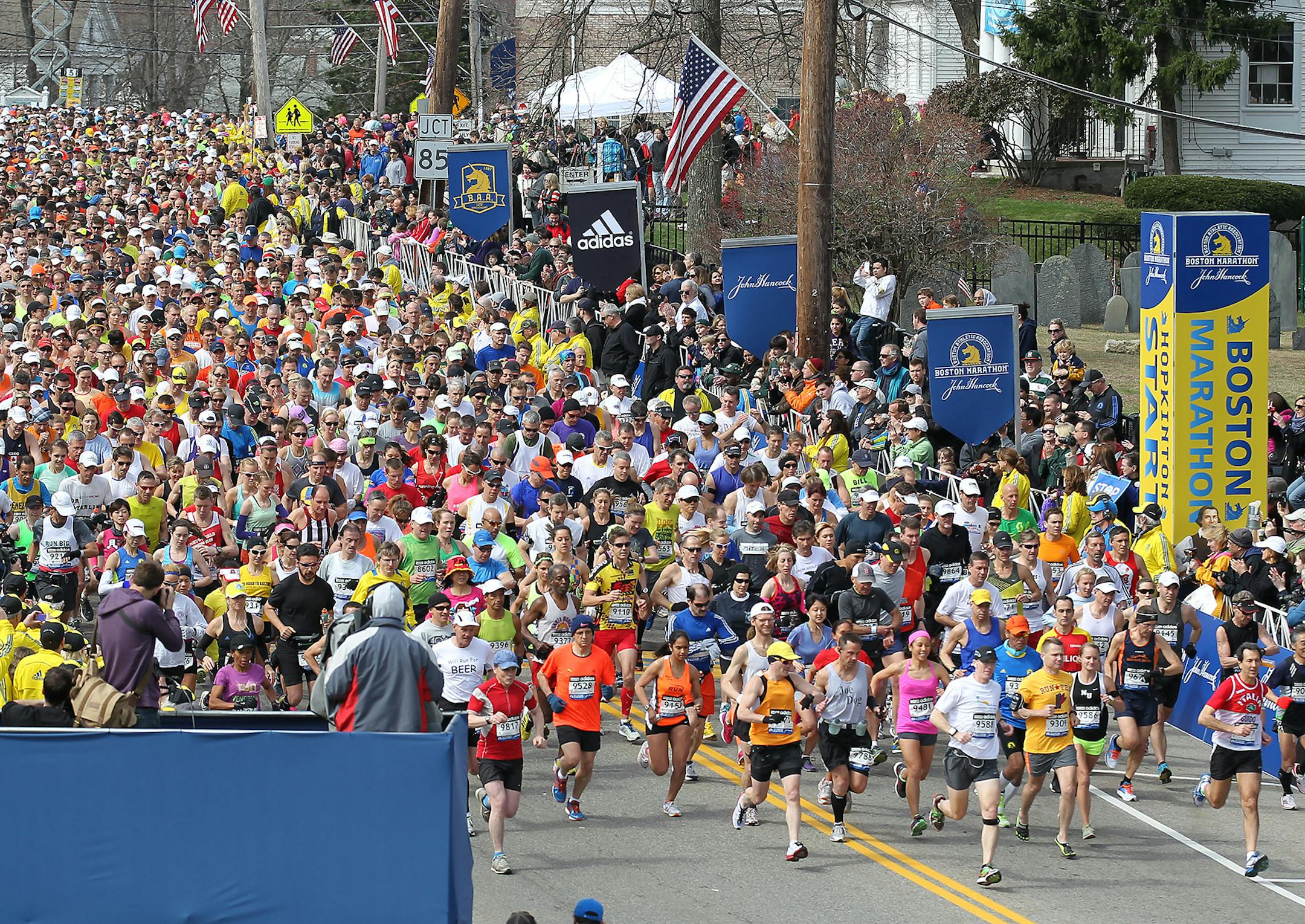 The start the 117th running of the Boston Marathon on Monday.
