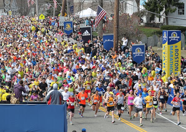 The start the 117th running of the Boston Marathon on Monday.