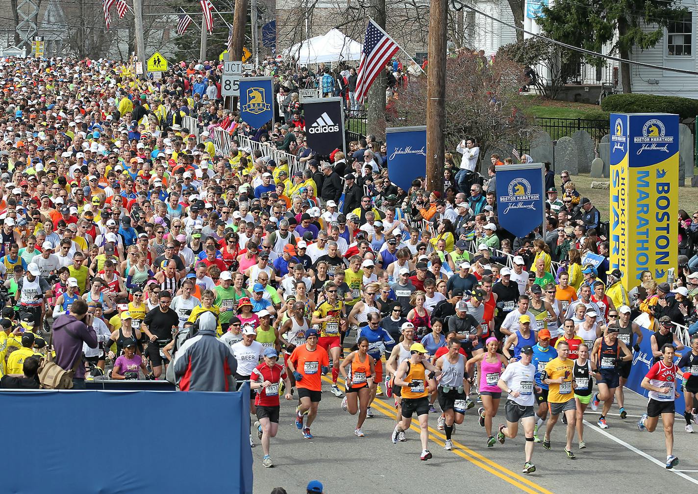 The start the 117th running of the Boston Marathon on Monday.