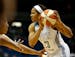 Maya Moore of the Lynx avoided a San Antonio Stars player during the second quarter of Thursday's game.