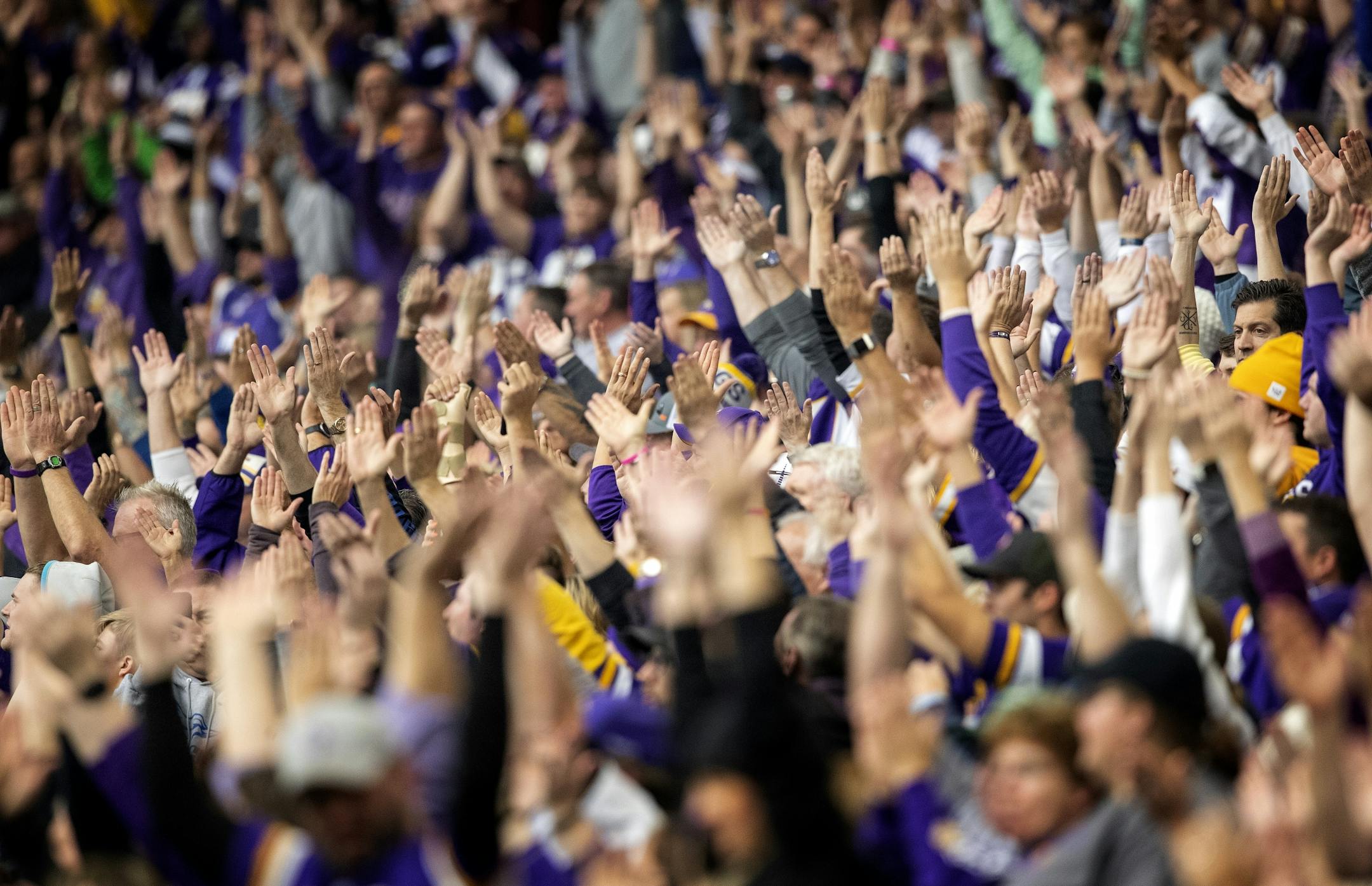 Fans in the stands did the Skol Chant in the fourth quarter.