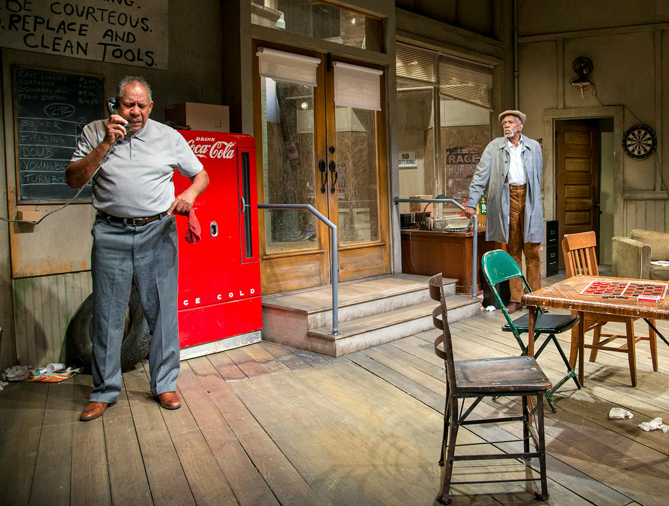 Left, James W. Craven plays a cab stand owner in, "Jitney," by August WIlson at Penumbra Theatre in the Twin Cities playin in, October 2016. Form left, James Craven, Abdul Salaam El Razzac,