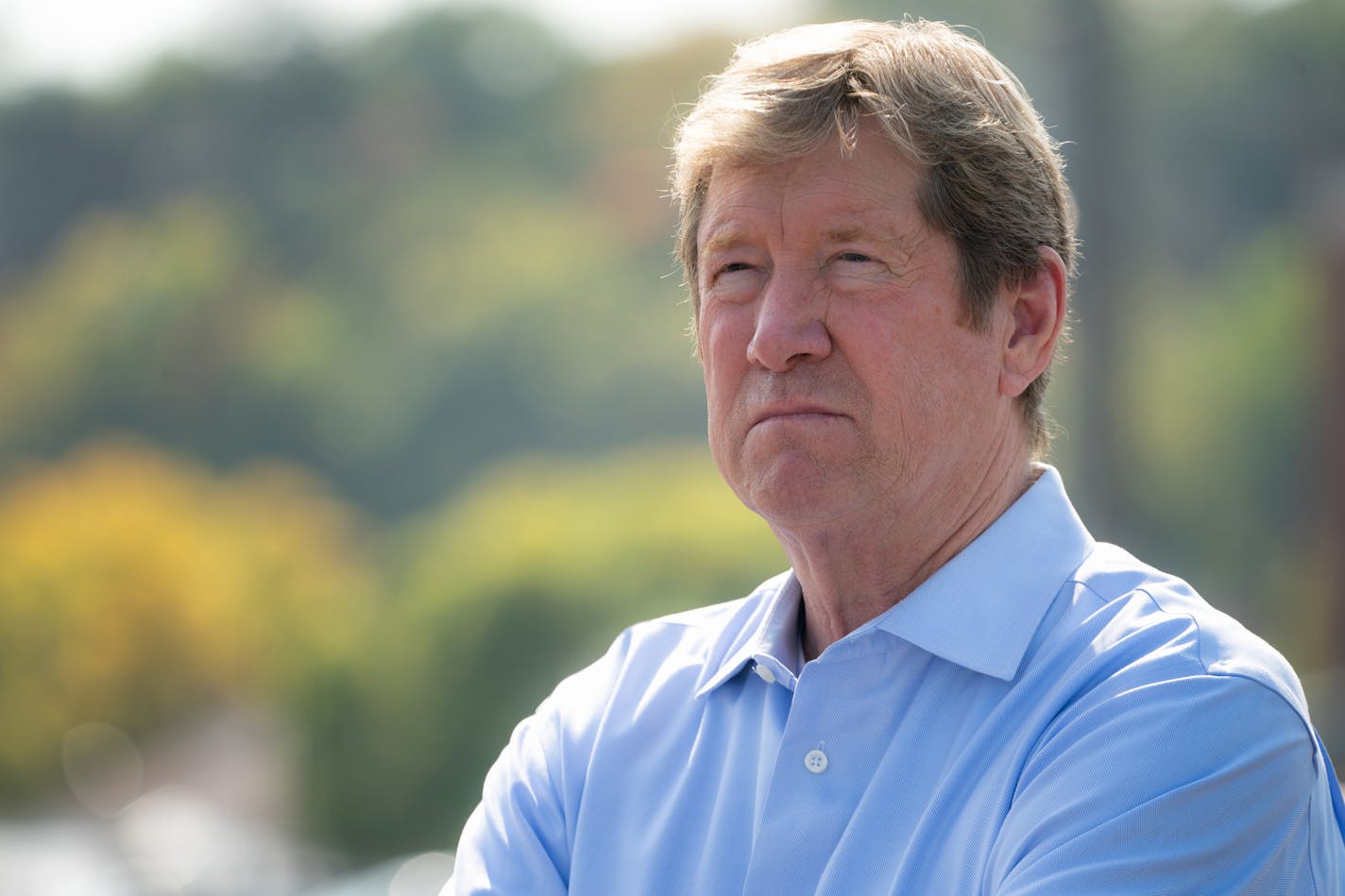 Jason Lewis spoke to supporters at a Trump campaign/MNGOP get-out-the-vote rally in Stillwater. ] GLEN STUBBE • glen.stubbe@startribune.com Tuesday, September 22, 2020 Jason Lewis spoke to supporters at a Trump campaign/MNGOP get-out-the-vote rally in Stillwater.