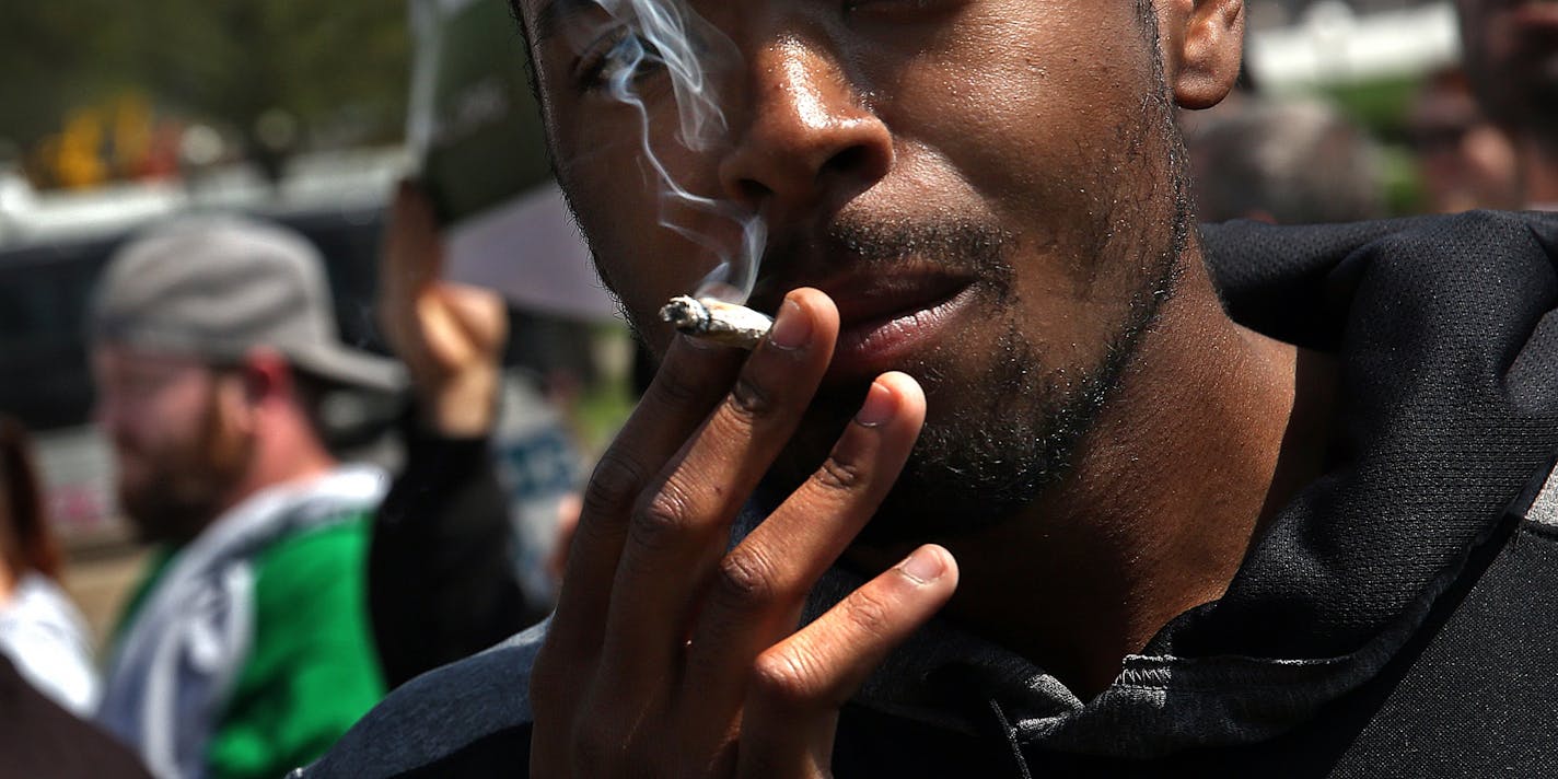 A man who identified himself as KP, said that he smokes marijuana because �I like it spiritually� it helps to relax you.� The group gathered neat the State Capitol and then walked to a nearby church.