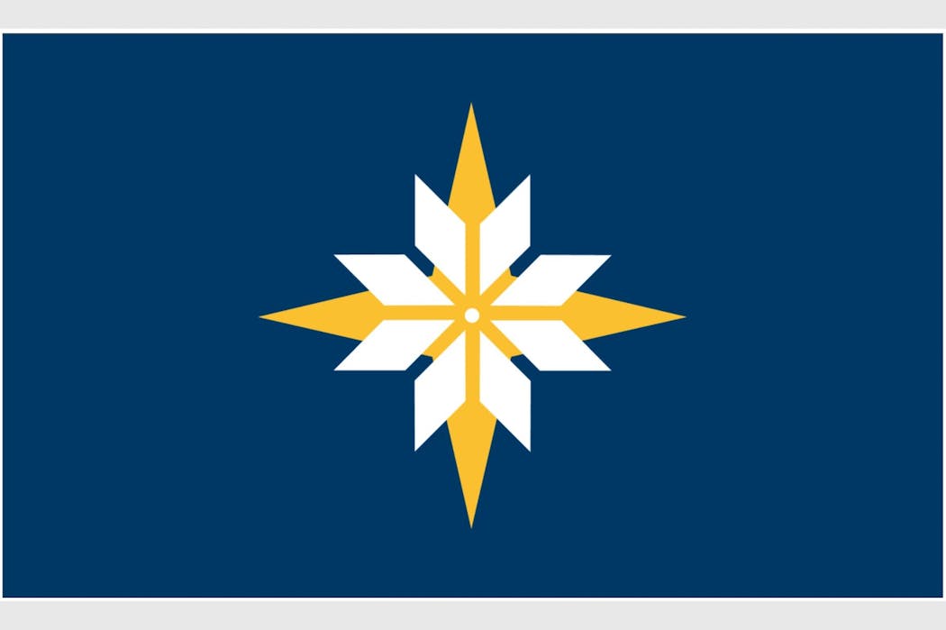 The first flag design in the six finalists for Minnesota.