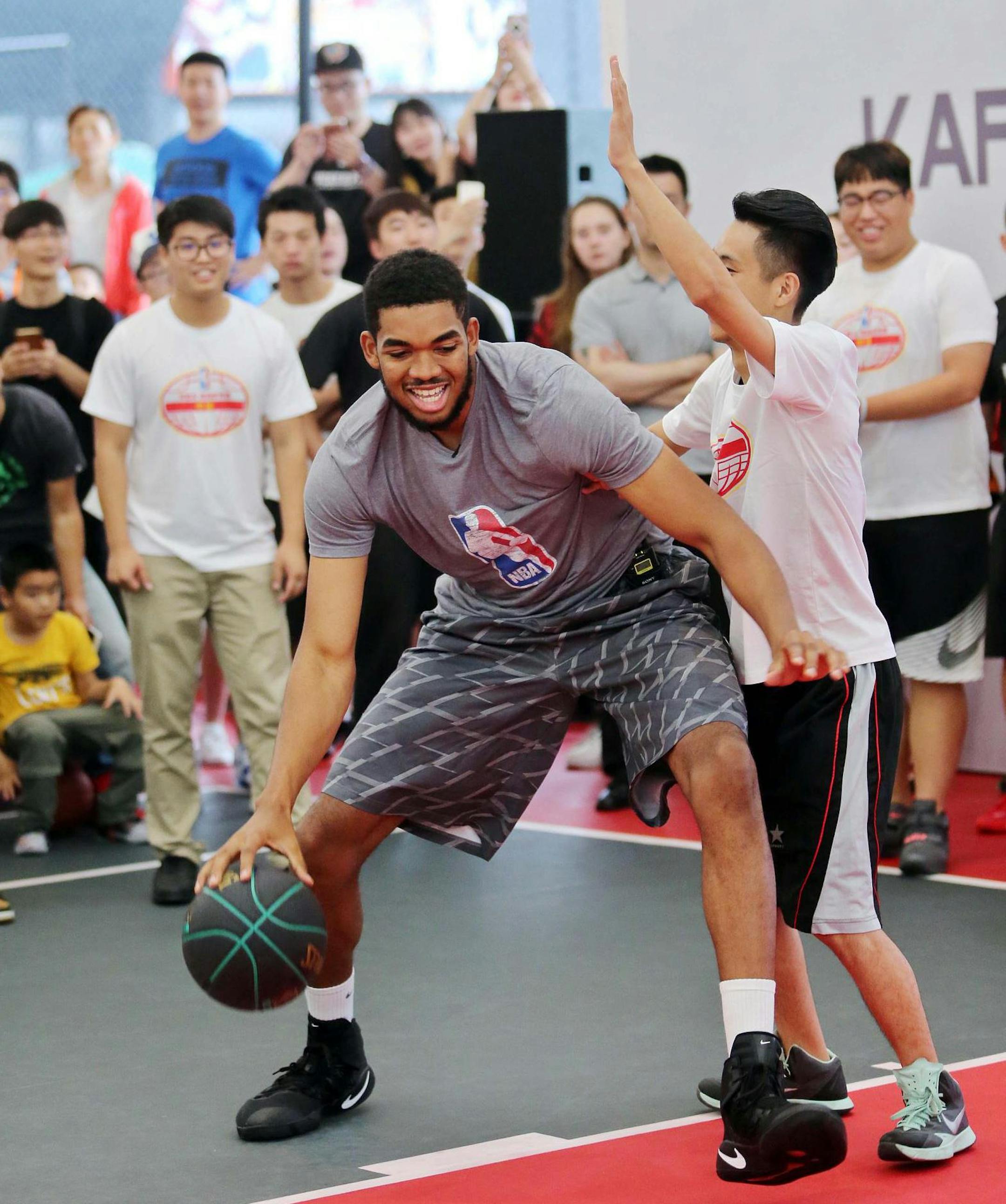 Karl-Anthony Towns in China. Photo courtesy of the NBA
