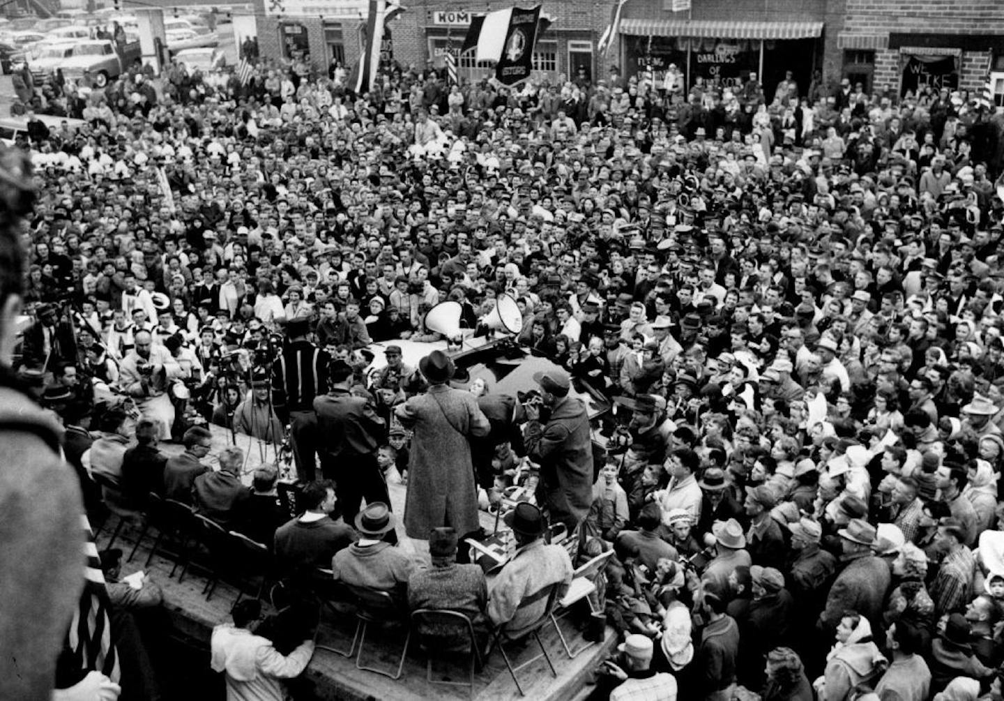 The scene on Edgerton's main street in 1960 when the team returned home after winning the state title. The Flying Dutchmen spent Sunday in the Twin Cities so the return wouldn't disrupt church.