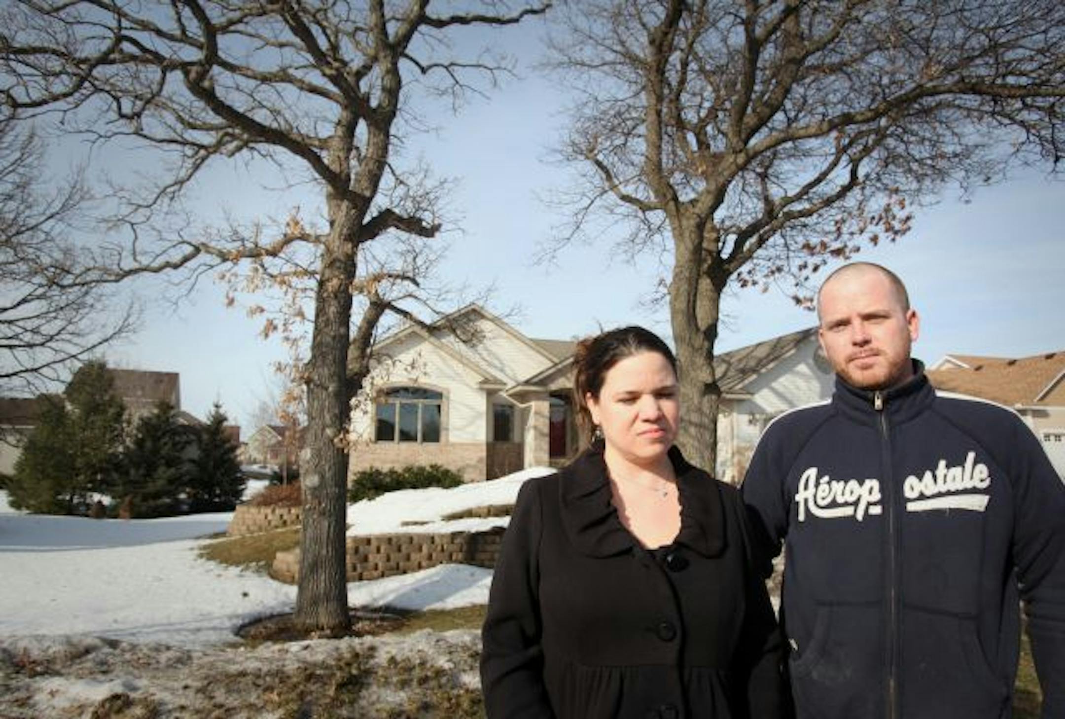 Valli Witte and her husband Jason Witte stood outside the group home in Blaine where their son Drew, who has a traumatic brain injury, had jumped off the deck when unsupervised.