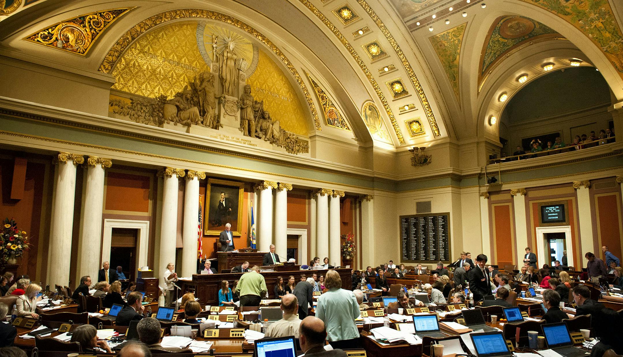 The House chamber of the State Capitol. Lawmakers are being pressed to repeal a tax on warehousing services when they reconvene on Feb. 25.