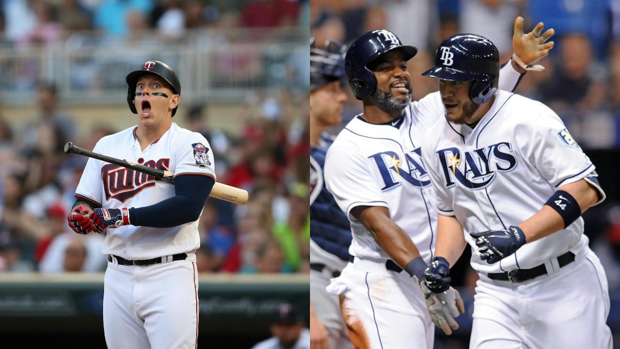Many Twins fans, still stinging from last year's acquisition of 38-home run hitter Logan Morrison (left), were underwhelmed after the club looked to Tampa Bay again to pick up C.J. Cron (right) off waivers.