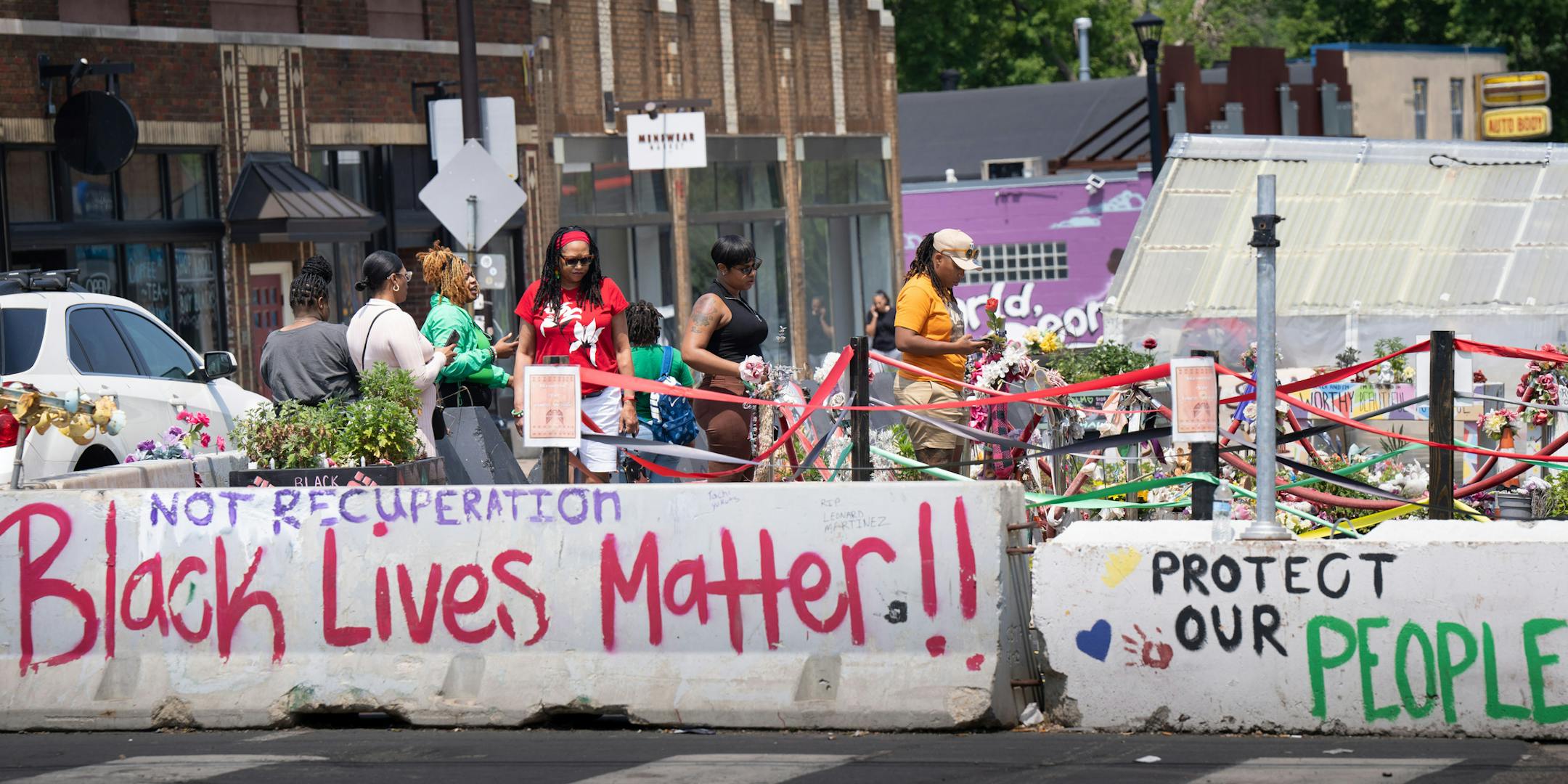 Visitors came down to George Floyd Square to pay their respects Friday, June 16, 2023 Minneapolis,