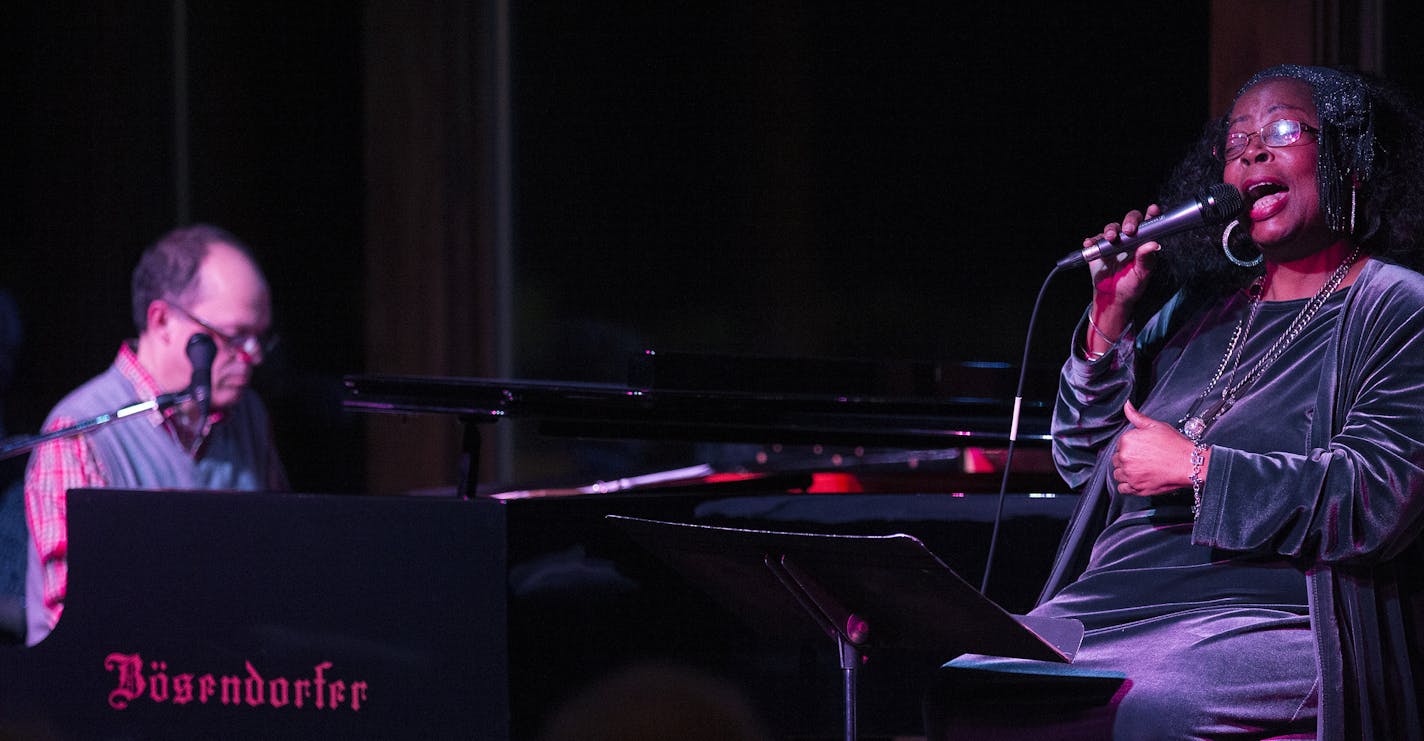 Singer Debbie Duncan, with Dan Chouinard on piano, performed at the Dunsmore Room at Crooners in Fridley.