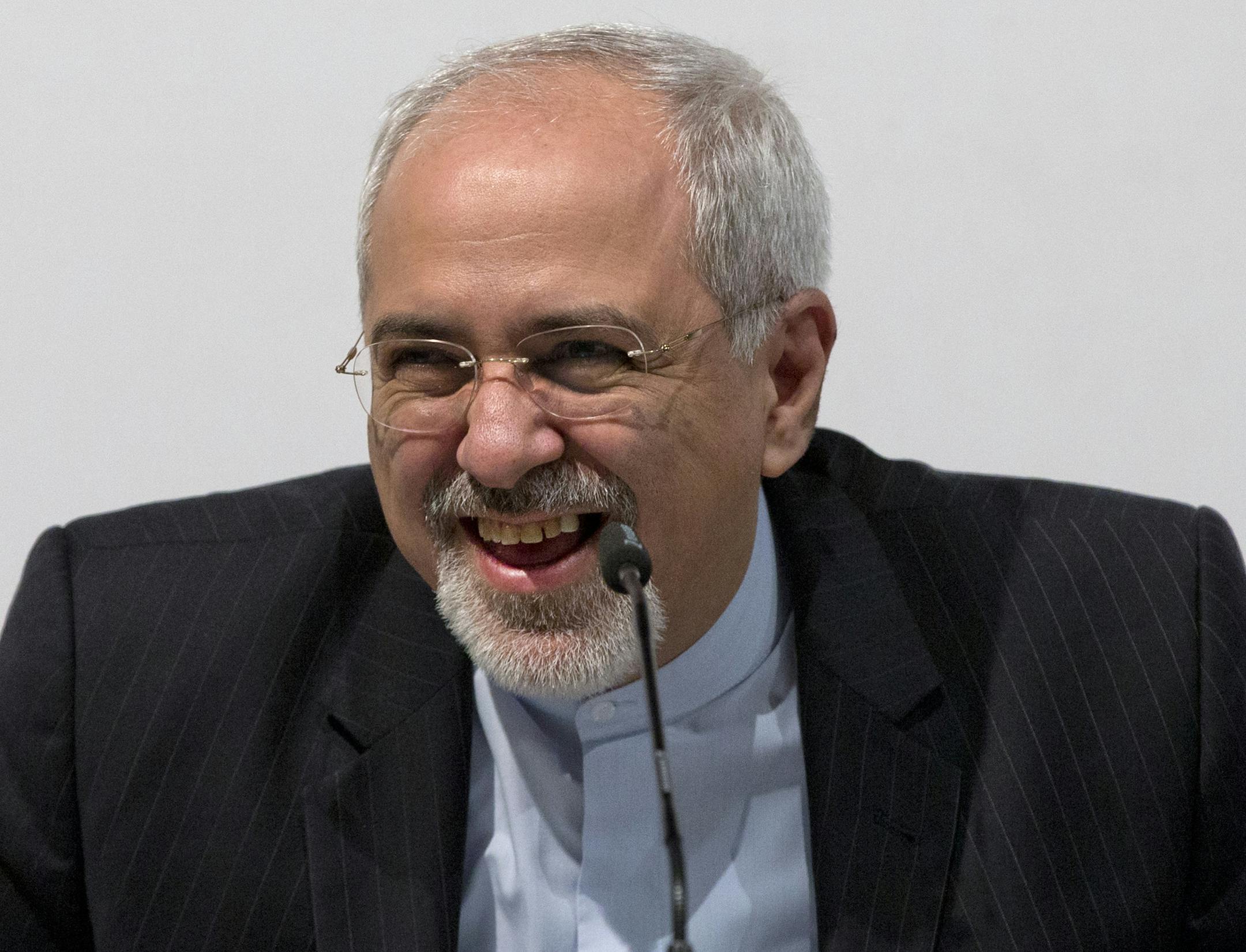 Iranian Foreign Minister Mohammad Javad Zarif addressed the media in Geneva on Sunday.