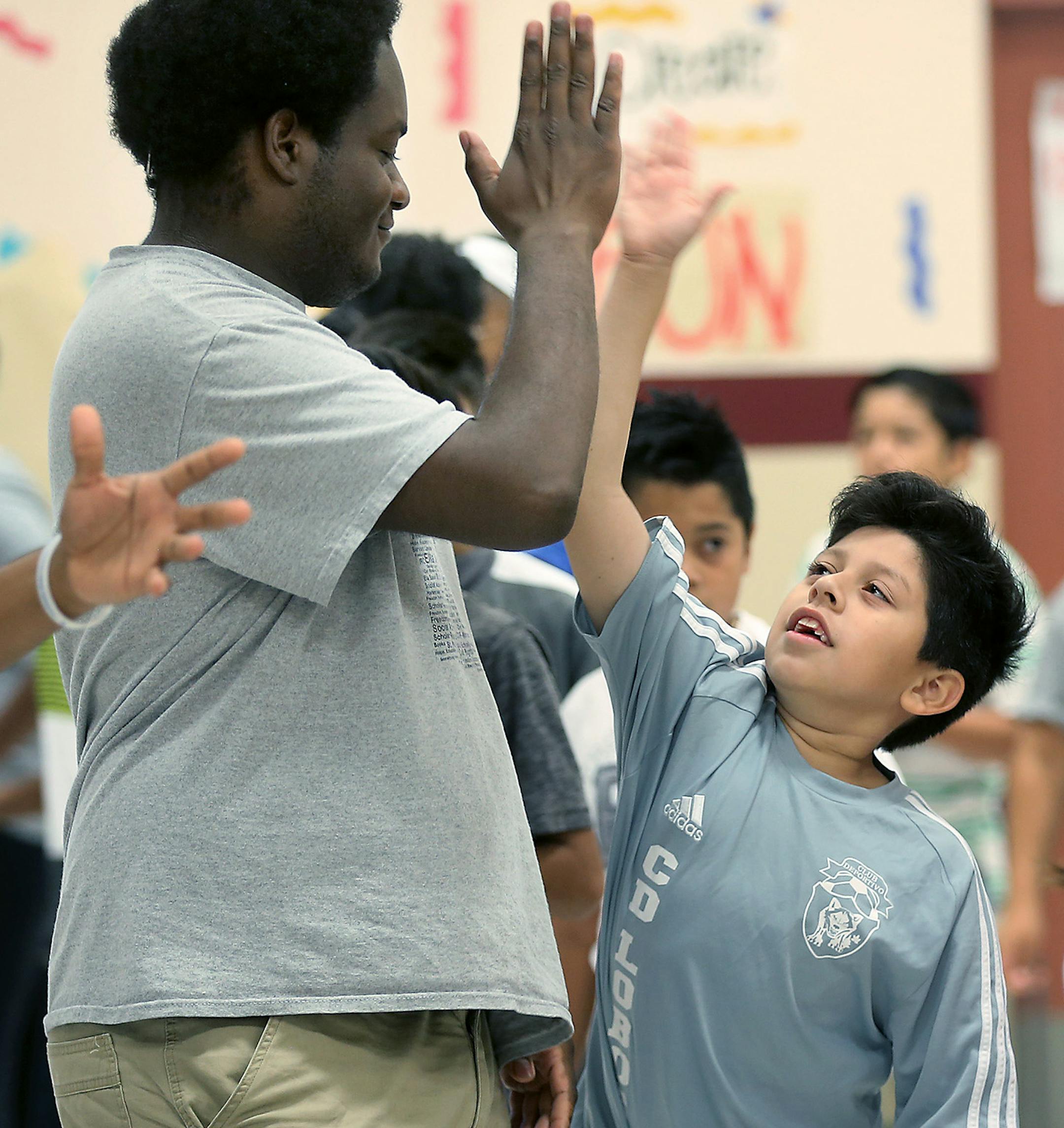 Students participated in a morning call-and-response of affirmations at St. Paul City School on Wednesday, Aug. 3, as part of the Freedom School program.