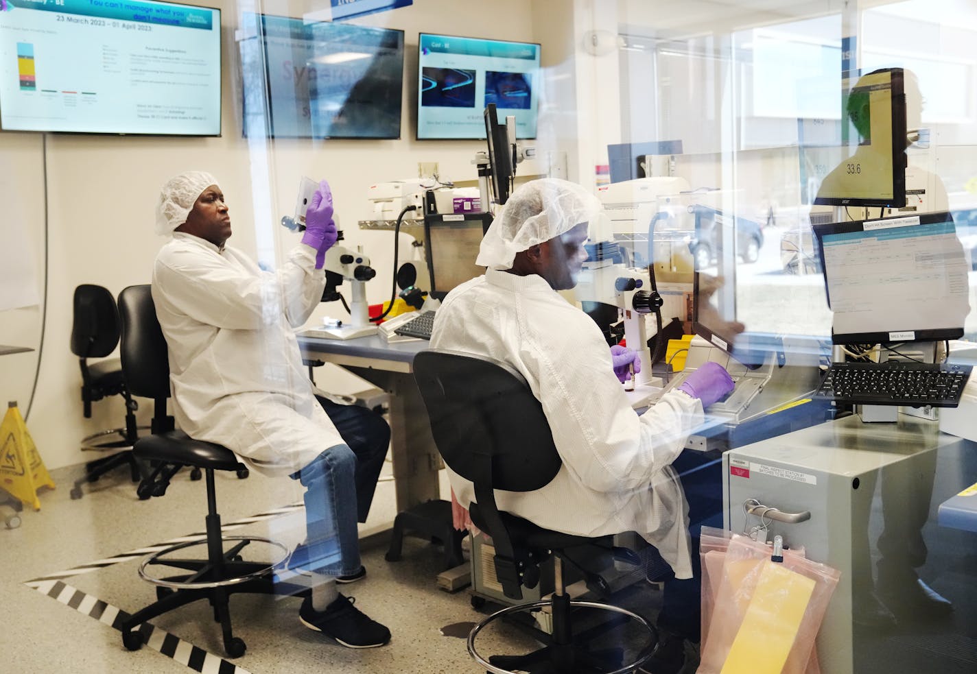 Boston Scientific medical stents were cleaned and tested in a final inspection in April in a clean room in Boston Scientific's new 78,000-square-foot expansion in Maple Grove.