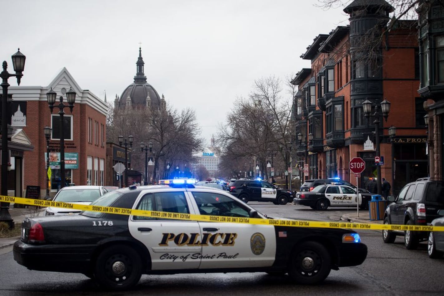 St. Paul Police responded to a fatal shooting on the floor above W.A. Frost & Co. on Selby and Western in St. Paul on April 7, 2016.