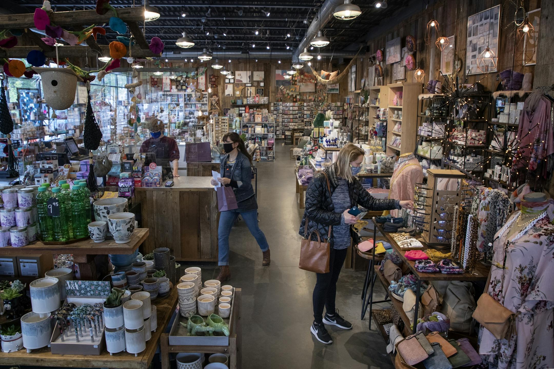 Kate Andersen (right) shopped at Patina in Minneapolis.